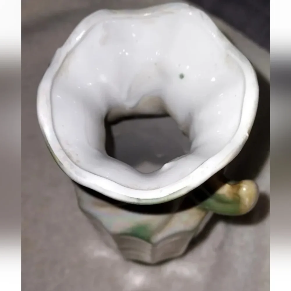 Vintage Spectacular Wild Rose  Turquoise and Pink Vase
